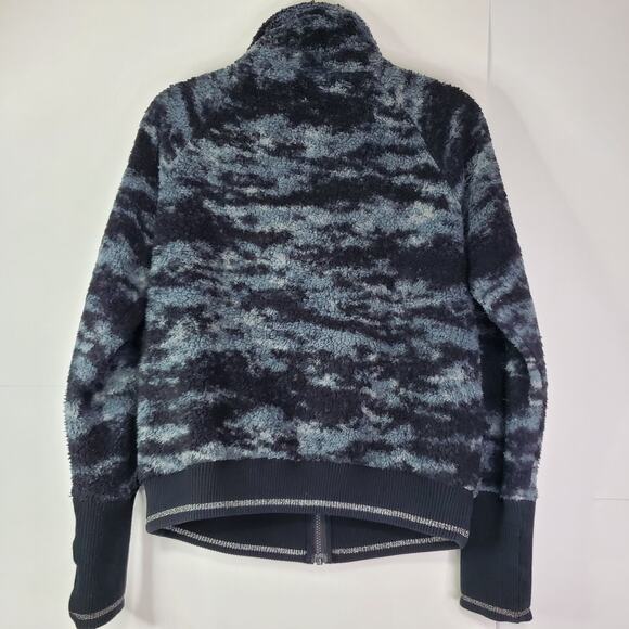 ATHLETA Jacket Medium Gray Black Women's Tugga Sherpa Soft Marble - Picture 2 of 14